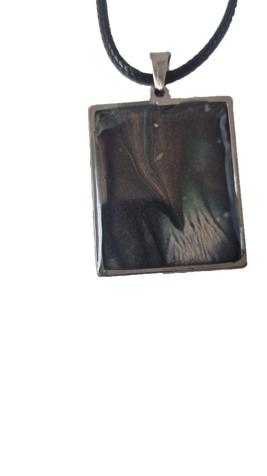 Bijutricotaje.ro|Colier argintiu pictat