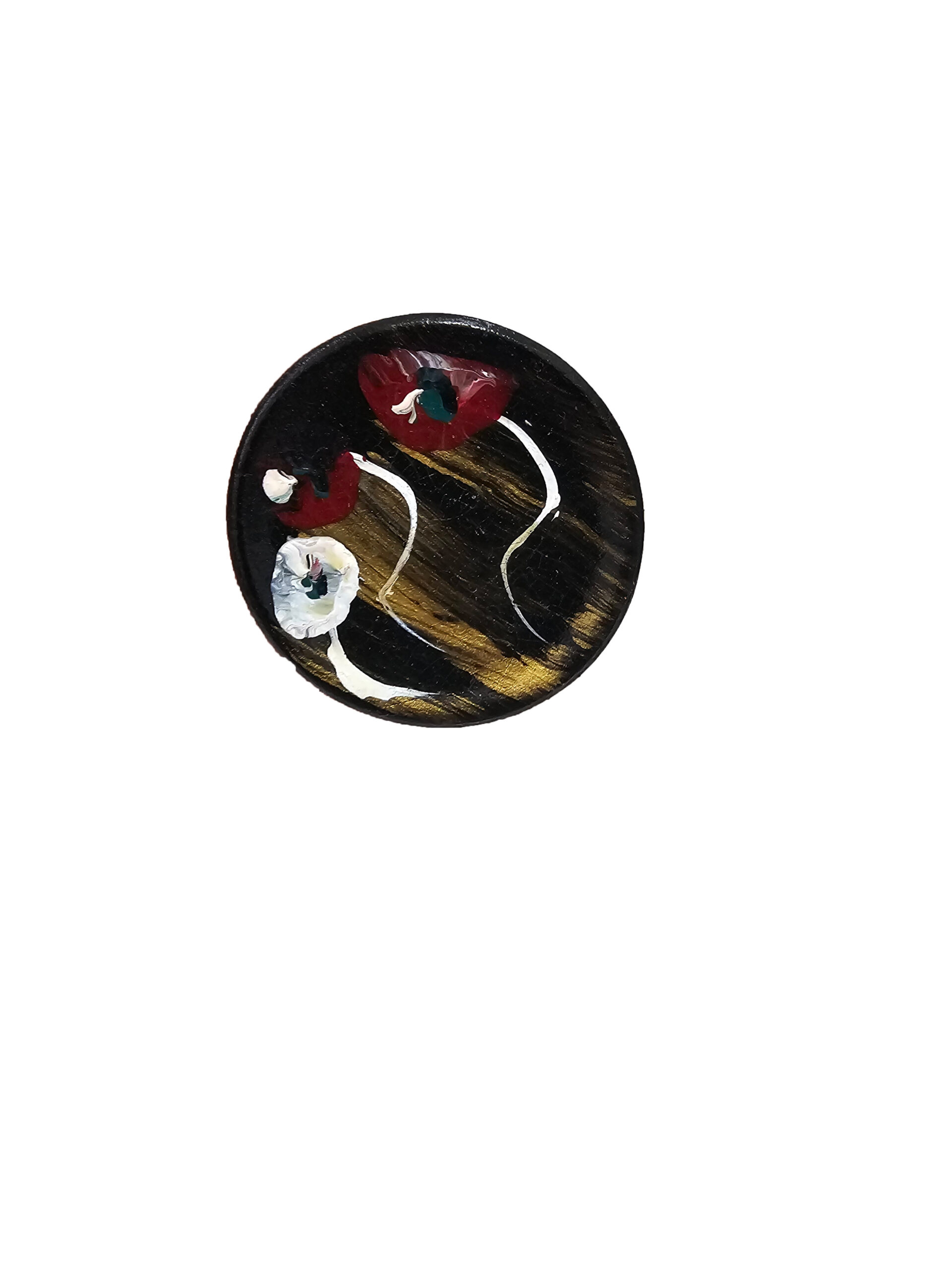 Bijutricotaje.ro | Magnet negru pictat din ceramică arsă