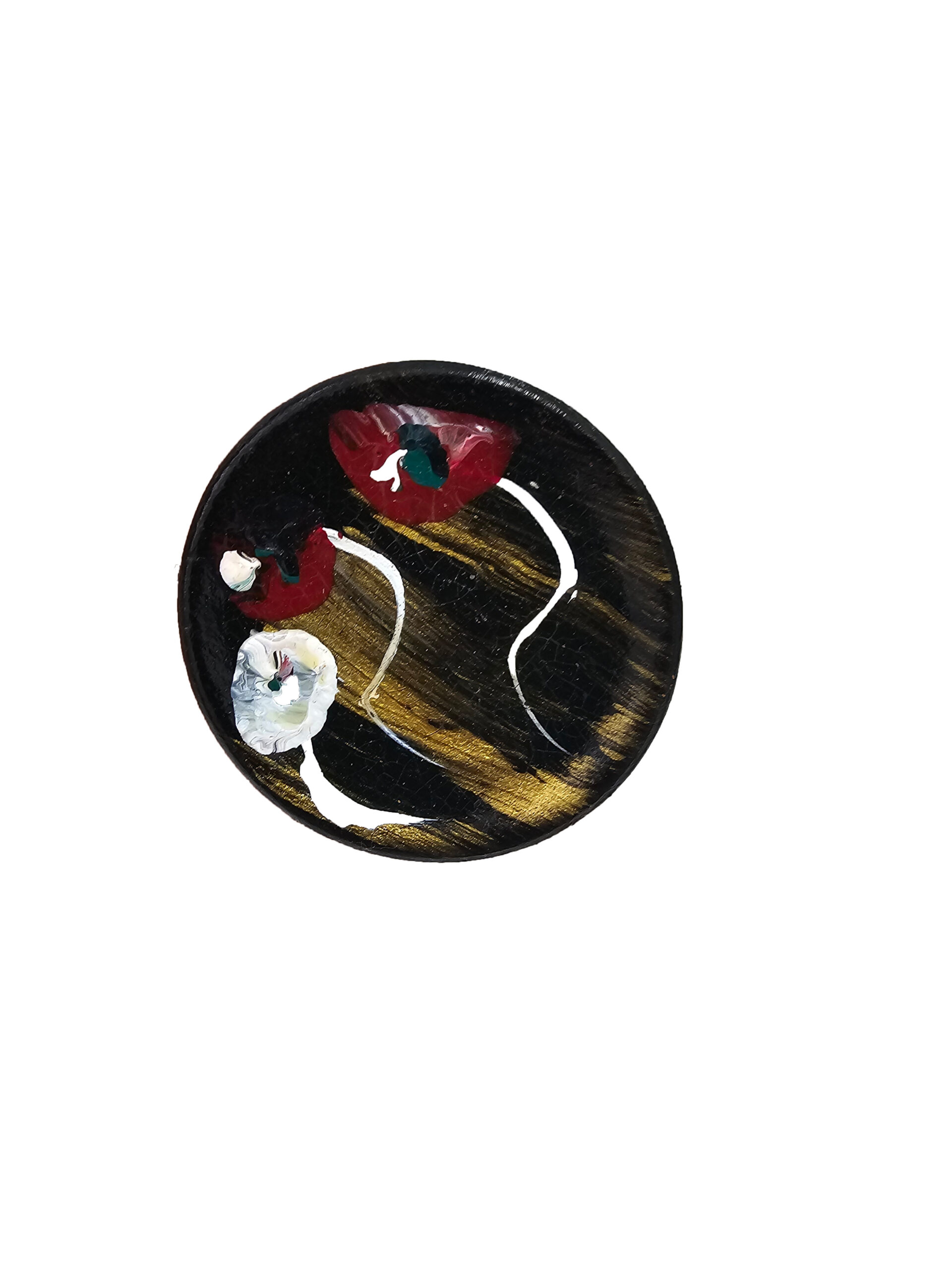 Bijutricotaje.ro | Magnet negru pictat din ceramică arsă