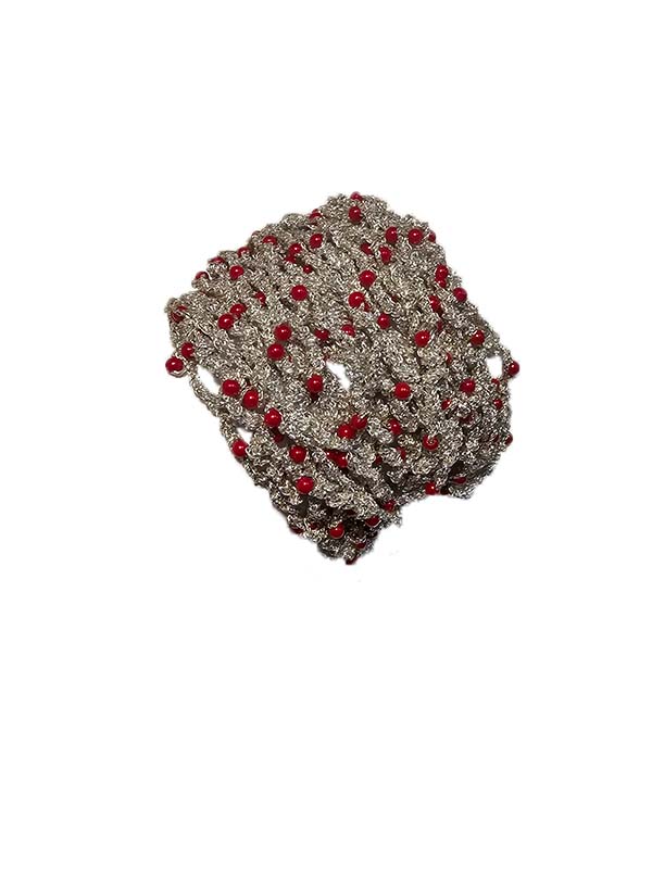 Bijutricotaje.ro | Colier și cercei argintii crosetati