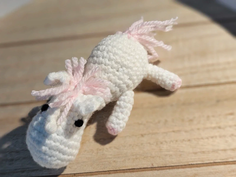 Bijutricotaje.ro | Jucărie croșetată mini Unicorn Amigurumi handmade, 13 cm