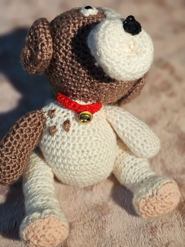 Bijutricotaje.ro | Catelus amigurumi tricotat manual jucarie plus