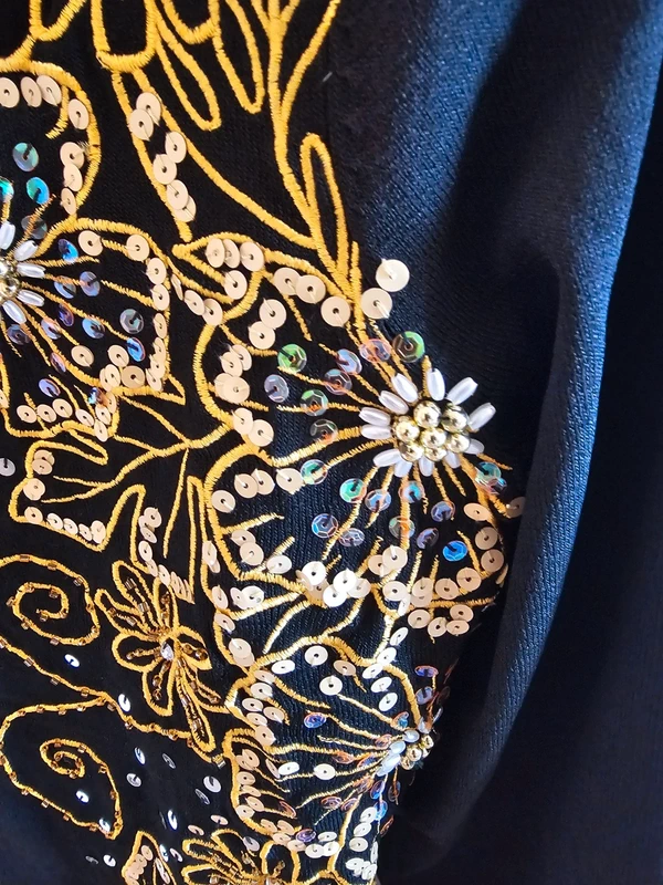 Bijutricotaje.ro | Bluza neagra de seara Glamourous by Imagini marimea L broderie paiete aurie