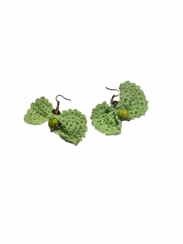 Bijutricotaje.ro|Cercei croșetați de culoare verde