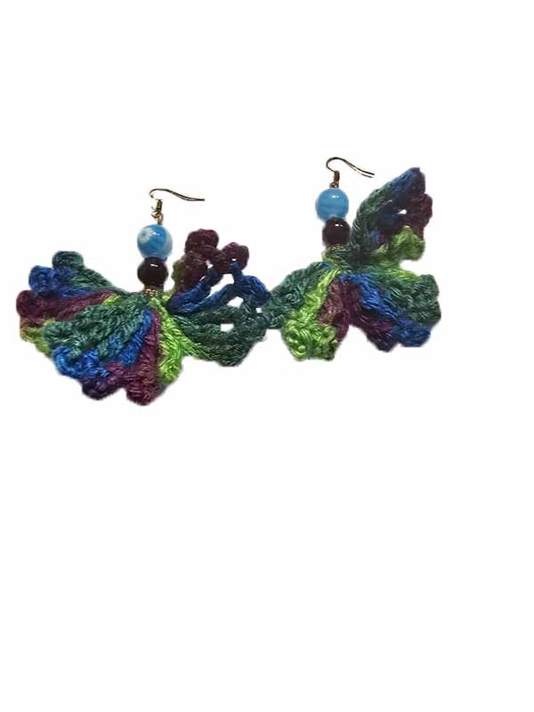 Bijutricotaje.ro | Cercei fluturi croșetați multicolor