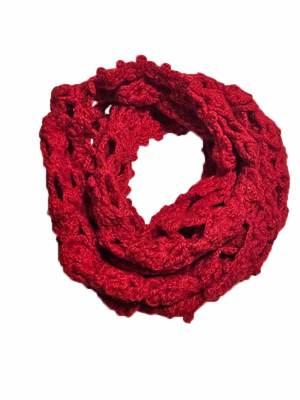 Bijutricotaje.ro | Fular circular rosu