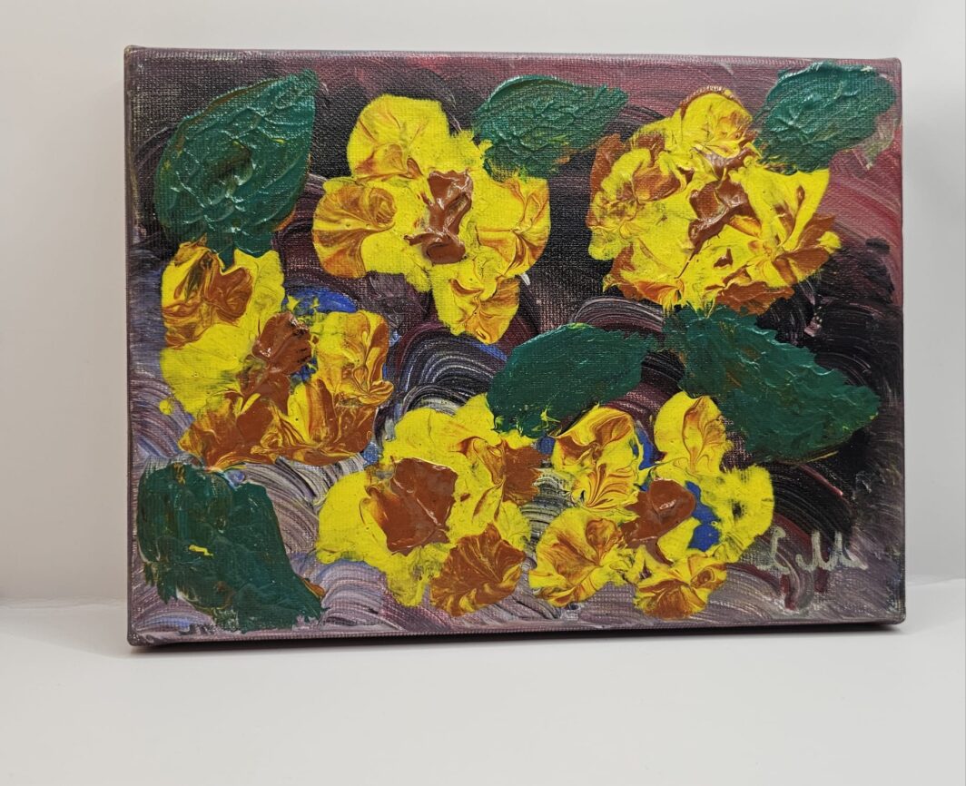 Bijutricotaje.ro | Tablou Canvas Pătrat Handmade Impasto Texturat 3D, Artă Abstractă Vulcanică Negru și Roșu, Decor Perete Modern, 20x20 cm